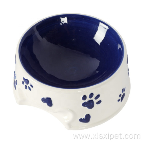 Wholesale Custom Logo Ceramic Pet Cat Dog Bowls